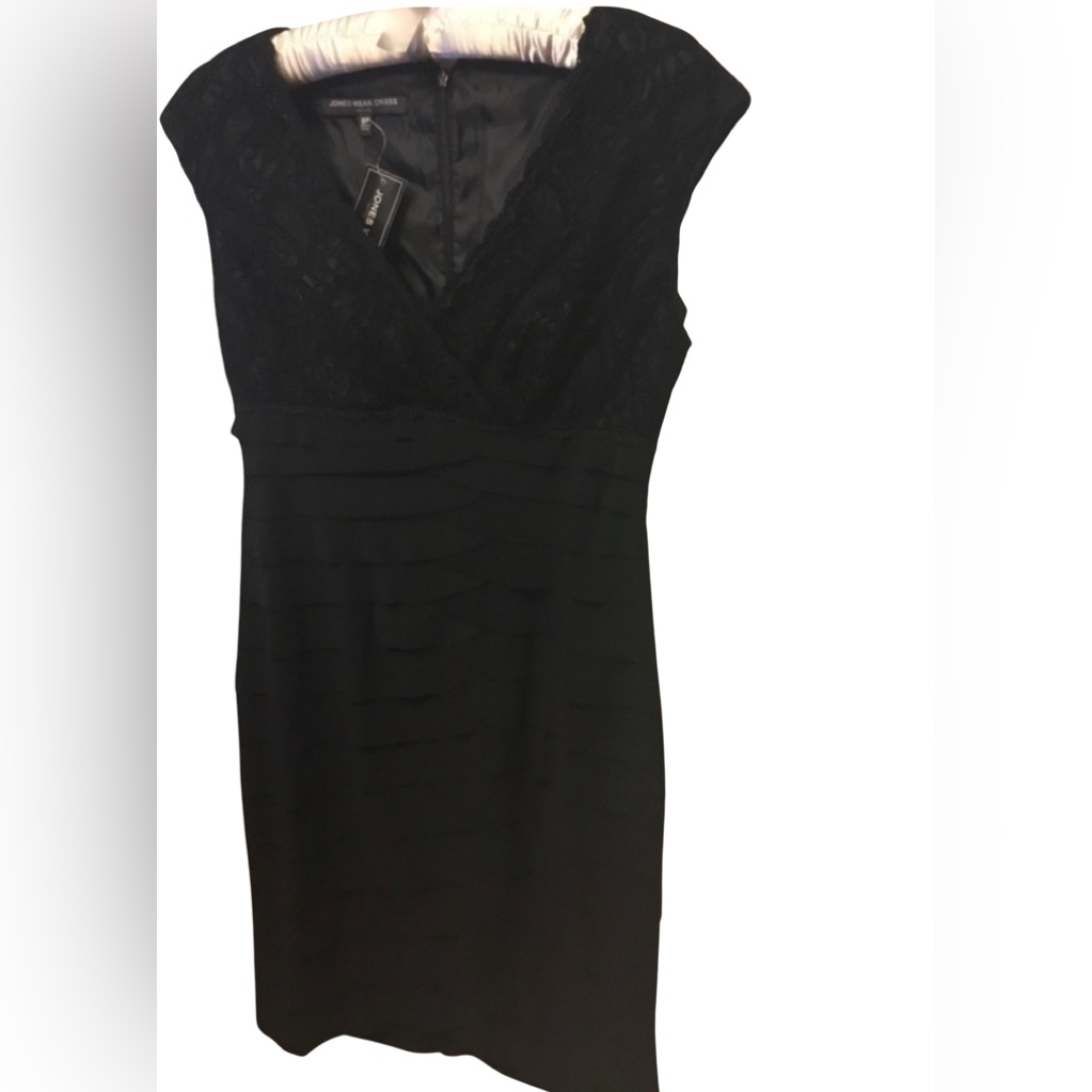 Nwt Jones Wear Black Layered Dress